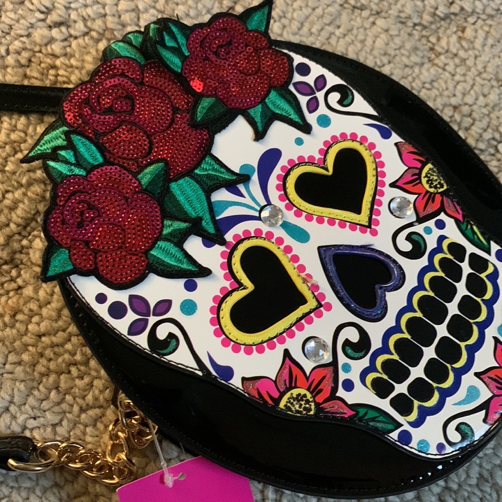 NWT Betsey Johnson Candy Kitsch Sugar Skull Crossbody Bag - Picture 3 of 16